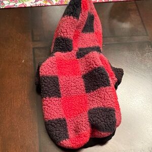Plaid Red and Black Dog Hoodie